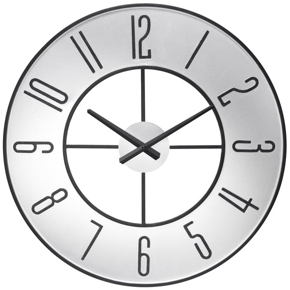 Infinity Instruments Metropolitan Metal 19.75" Indoor Wall Clock with Open Face & Quartz Movement for Accurate Timekeeping, Silver