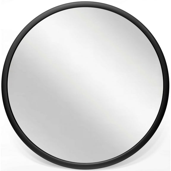 Infinity Instruments Nera Black Round Modern 22-inch Wall Mirror