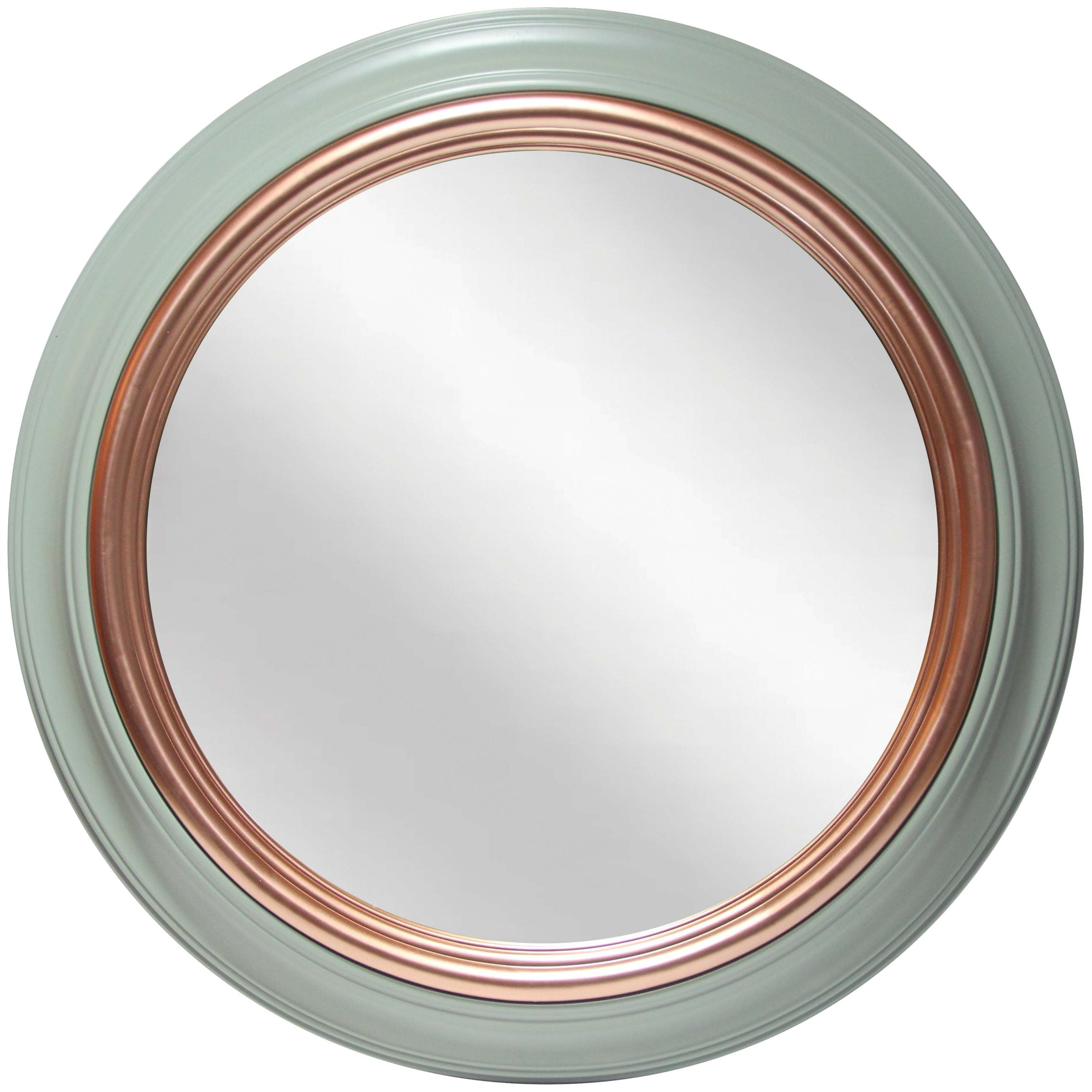 Ornate Sage Green and Gold Round 24-Inch Wall Mirror