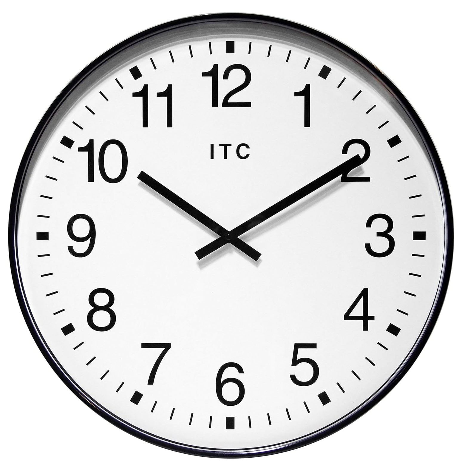 Oversized Black and White Resin Wall Clock with Arabic Numbers