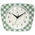 thumbnail image 1 of Infinity Instruments Plaid Trapezium Wall Clock, Green, 9.25" x 10.875", 1 of 7