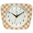 thumbnail image 1 of Infinity Instruments Plaid Trapezium Wall Clock, Orange, 9.25" x 10.875", 1 of 1