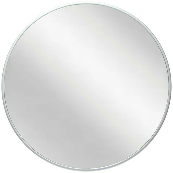 Infinity Instruments Plata 21 Inch Round Hanging Wall Mirror, Silver Matte Frame