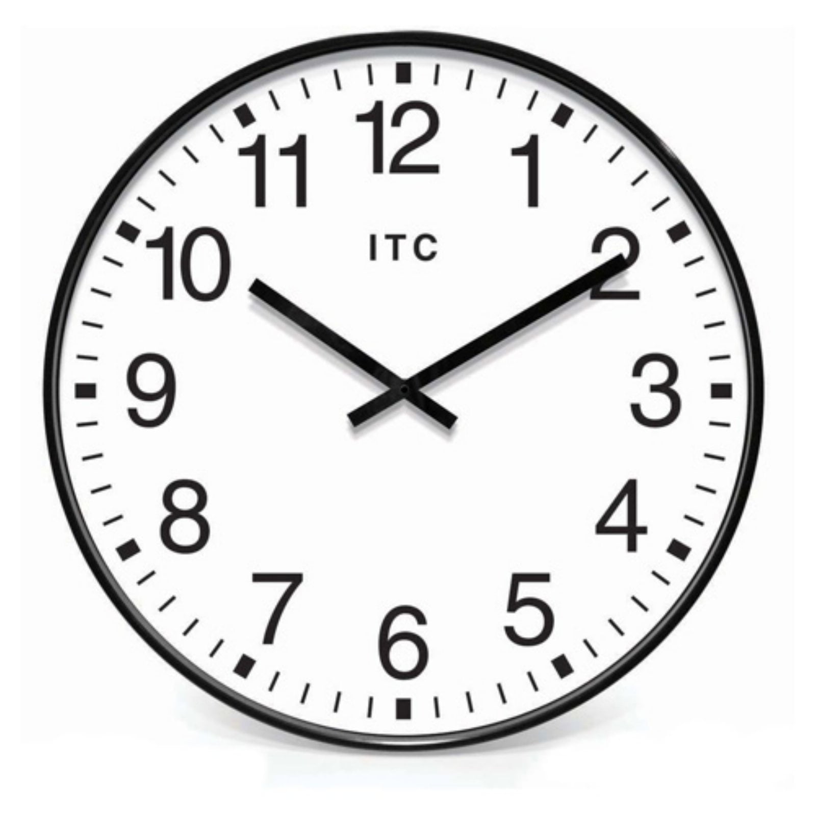 Oversized Black and White Resin Wall Clock with Arabic Numbers