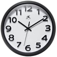 thumbnail image 1 of Infinity Instruments Raised Numeral Plastic 10.75" Indoor Wall Clock with Standard Arabic Numbers on Clock Face, Black, 1 of 7