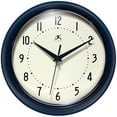 thumbnail image 1 of Infinity Instruments Retro 9.5 Inch Round Indoor Wall Clock, Navy Blue, 1 of 7