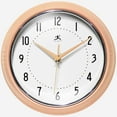 thumbnail image 1 of Infinity Instruments Retro 9.5 Inch Round Indoor Wall Clock, Peach Fuzz, 1 of 7