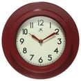 thumbnail image 1 of Infinity Instruments Retro Escape Plastic 9.75" Indoor Wall Clock with Silent Movement, Red, 1 of 7