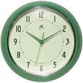 thumbnail image 1 of Infinity Instruments Retro Round Metal Green Wall Clock, 12", 1 of 7