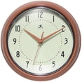 thumbnail image 1 of Infinity Instruments Retro Round Metal Wall Clock, Terracotta, 9.5", 1 of 7