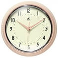 thumbnail image 1 of Infinity Instruments Retro Round Rose Blush Metal 9.5-inch Analog Wall Clock, 1 of 7