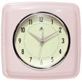 thumbnail image 1 of Infinity Instruments Retro Sqaure Rose Blush Pink Plastic 9.25-inch Analog Wall Clock, 1 of 7
