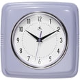 thumbnail image 1 of Infinity Instruments Retro Square Lilac Plastic 9.25-inch Analog Wall Clock, 1 of 7
