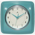 thumbnail image 1 of Infinity Instruments Retro Square Turquoise Wall Clock, 9.25", 1 of 7
