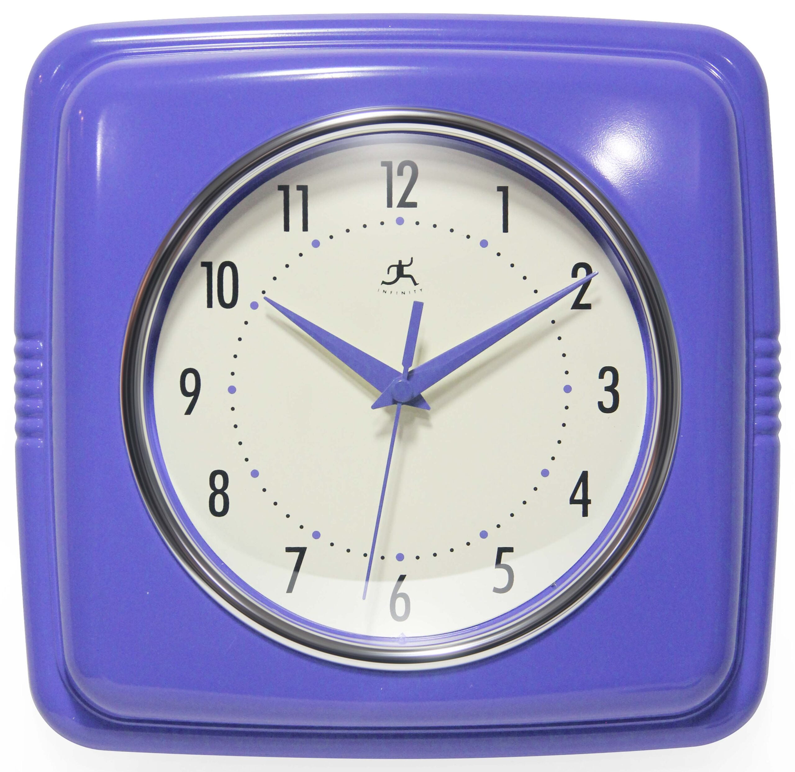 Infinity Instruments Retro Square 9.25-inch Analog Wall Clock