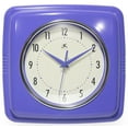 thumbnail image 1 of Infinity Instruments Retro Square Veri Periwinkle Plastic 9.25-inch Analog Wall Clock, 1 of 7