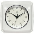 thumbnail image 1 of Infinity Instruments Retro Square White Wall Clock, 9.25", 1 of 5