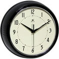 thumbnail image 1 of Infinity Instruments Round Retro Wall Clock, Black, 1 of 2