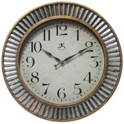 Infinity Instruments Ruche Aged Gold Industrial Analog Display 16-inch Wall Clock
