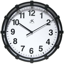 Infinity Instruments Skipper Plastic 16" Indoor Wall Clock with Quartz Movement for Accurate Timekeeping, Black