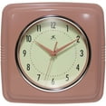 thumbnail image 1 of Infinity Instruments Square Retro Wall Clock, Terracotta, 9.25", 1 of 7