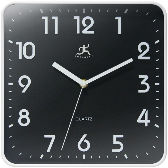 Infinity Instruments St. Mark Square Wall Clock, White, 10"