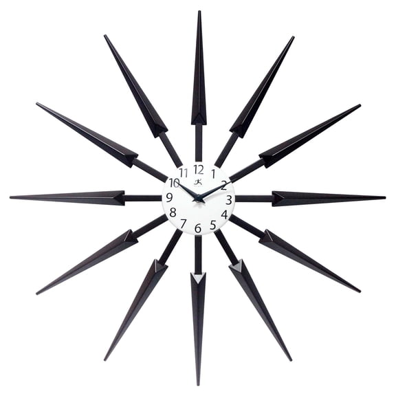 Infinity Instruments Starburst Dark Brown Modern 24.5-inch Analog Wall Clock
