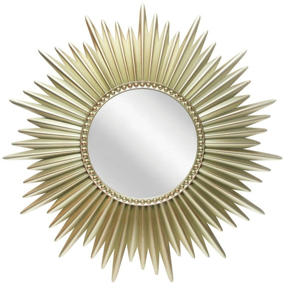 Infinity Instruments Sunburst Gold Round Transitional 24-inch Wall Mirror