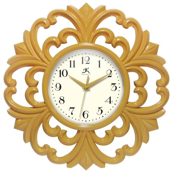 Infinity Instruments Wisteria 15.5" Wall Clock - Saffron
