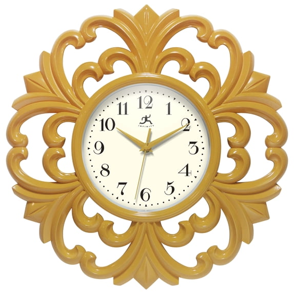 Infinity Instruments Wisteria 15.5" Wall Clock - Saffron