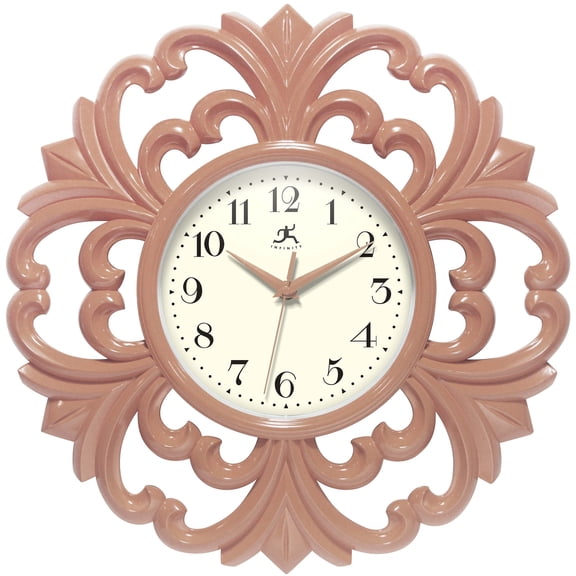 Infinity Instruments Wisteria Wall Clock, Terracotta, 15.5 Inch