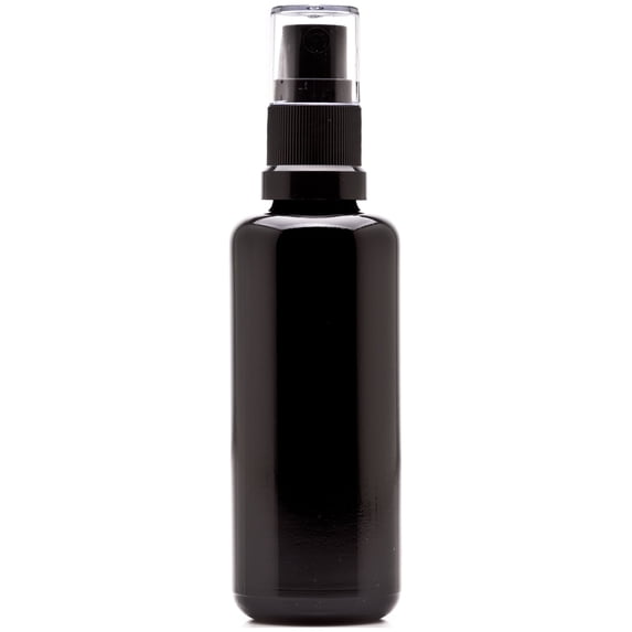 Infinity Jars 50 Ml (1.7 fl oz) Black Ultraviolet Glass Fine Mist Spray Bottle 3-Pack