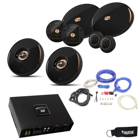 Infinity KAPPA-90CSX 6x9" Components, Infinity KAPPA-62IX 6.5" Coax Speakers + ARC Audio X2 450.4 4 Channel Amp + Wire