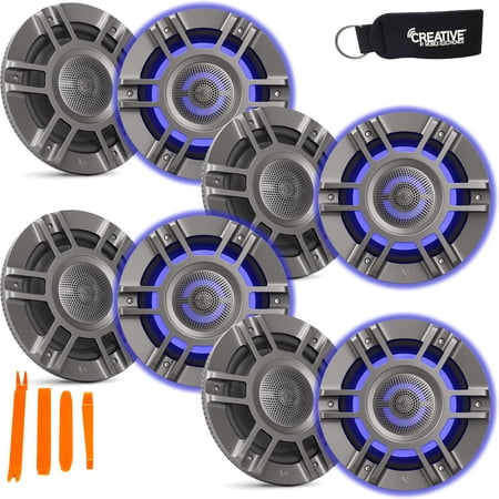 Infinity KAPPA8135M - Four Pairs Of Kappa Marine KAPPA8135M Titanium 8" Premium 3-Way RGB LED Convertible Speakers