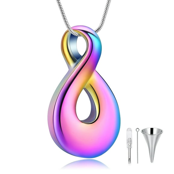 Infinity Keepsake Urn Pendants with Chain Memorial Cremation Jewelry for Ashes Holder Necklace for Ashes of Loved One