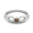 thumbnail image 1 of Infinity Knot 3MM Round Smoky Quartz 925 Sterling Silver Bow Tie Valentines Day Gifts Ring, 1 of 3
