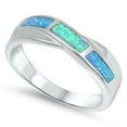 thumbnail image 1 of Infinity Knot Blue Simulated Opal Promise Ring 925 Sterling Silver Band Cubic Zirconia Female Size 6, 1 of 4