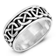 thumbnail image 1 of Infinity Knot Celtic Oxidized Spinner Ring .925 Sterling Silver Band Jewelry Female Male Size 7, 1 of 4
