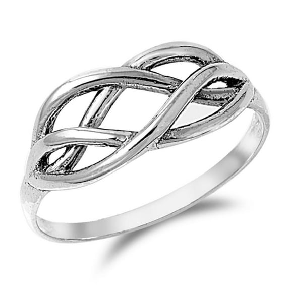 Infinity Knot Forever Promise Ring .925 Sterling Silver Band Jewelry Female Male Unisex Size 8