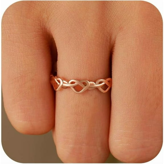 Infinity Knot Heart Rings for Women 925 Sterling Silver Mother Daughter Friendship Ring Engagement Eternity Band Rings Promise Rings for Her Jewelry Birthday Mothers Day Christmas Gifts