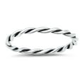 thumbnail image 1 of Infinity Knot Oxidized Ring .925 Sterling Silver Stackable Rope Band Jewelry Female Male Size 8, 1 of 4