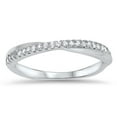 thumbnail image 1 of Infinity Knot White Cubic Zirconia Wedding Ring .925 Sterling Silver Band Jewelry Female Male Size 7, 1 of 4