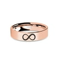 thumbnail image 1 of Infinity Laser Engraved Rose Gold Brushed Tungsten Carbide Ring, 6mm, Size 4, 1 of 2