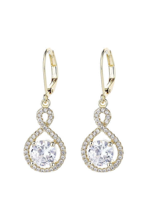 14k Gold Plated Infinity Leverback earrings