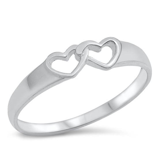 Infinity Link Heart Promise Purity Ring .925 Sterling Silver Band Jewelry Female Male Unisex Size 9