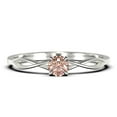 thumbnail image 1 of Infinity Loop 0.50 Carat Round Cut Morganite Engagement Ring, Twisted Wedding Band in 925 Sterling Silver With 18k White Gold Plating, Dainty Promise Ring, Anniversary Gift, 1 of 3