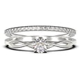 thumbnail image 1 of Infinity Loop 1.00 Carat Round Cut Diamond Moissanite Engagement Ring, Twisted Wedding Band in 925 Sterling Silver With 18k White Gold Plating, Bridal Set, Matching Band, Anniversary, 1 of 4
