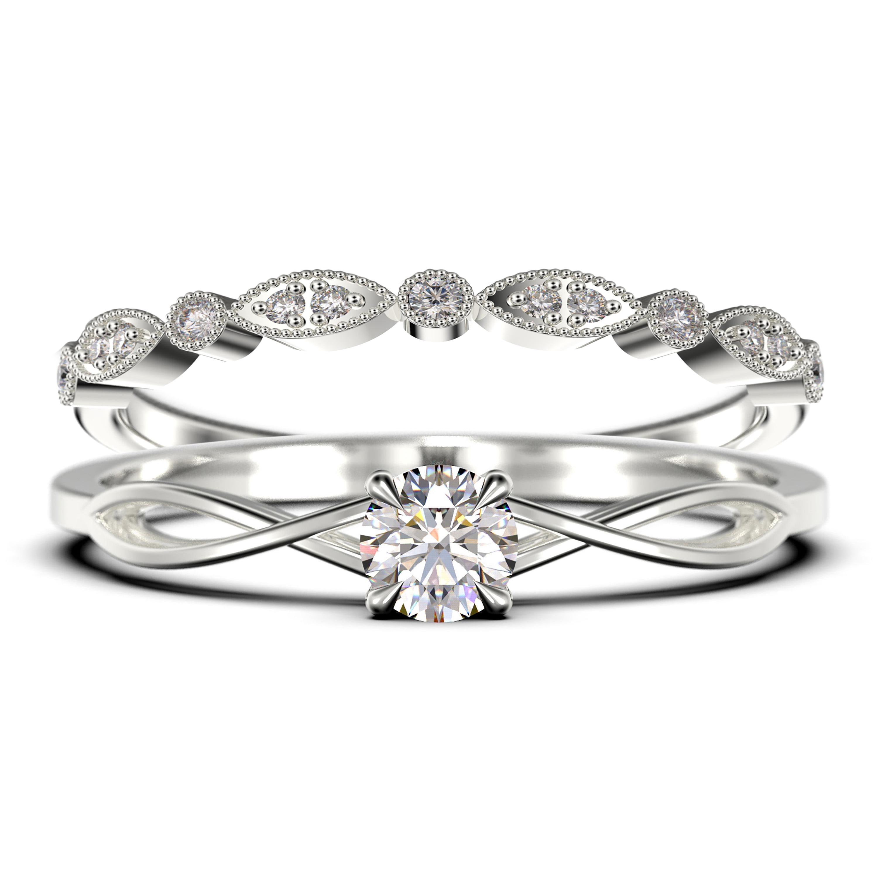 Infinity Loop 1.00 Carat Round Cut Diamond Moissanite Engagement Ring ...
