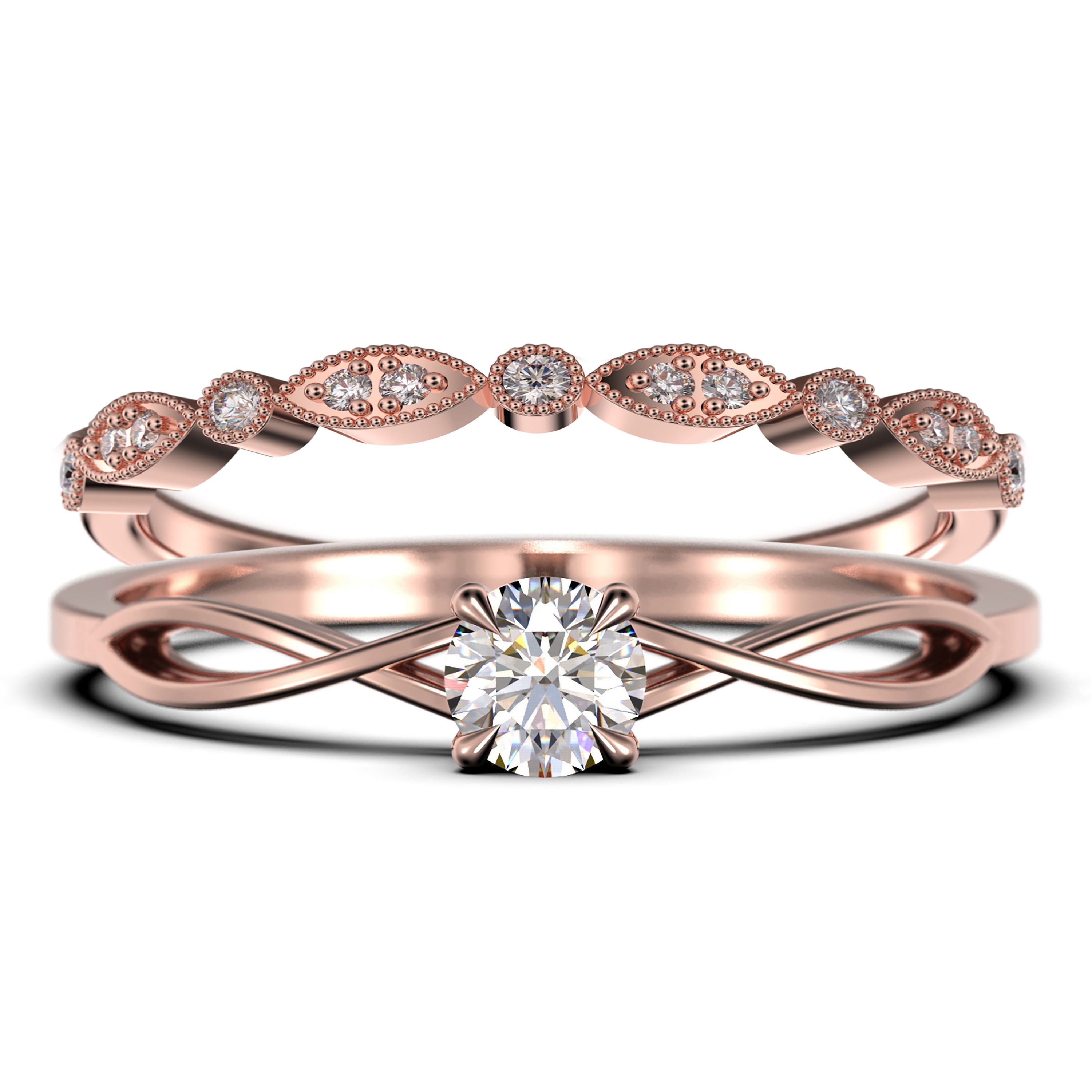 Wildfire Fashion Set of Three Band Rings Tri-tone Rose, Yellow, and Silvertone Wildfire Fashion Set of Three Band Rings Tri-tone Rose, Yellow, and Silvertone