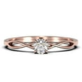 thumbnail image 1 of Infinity Loop Minimalist 0.50 Carat Round Cut Diamond Moissanite Engagement Ring, Twisted Wedding Band in10k Solid Rose Gold, Gift For Her, Dainty Promise Ring, Anniversary Gift, 1 of 3